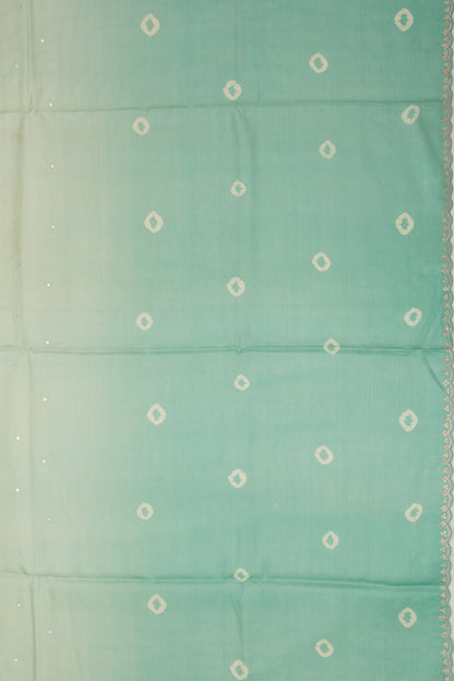 Tussar Mirror Butta Green Dual Shade Saree