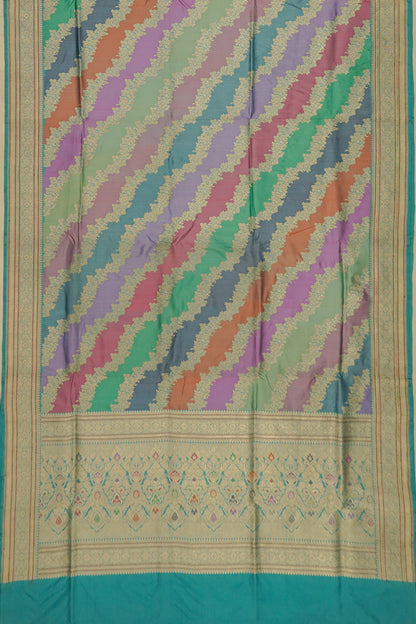 Banarasi Silk Leheriya Rangkat Sea Green Saree