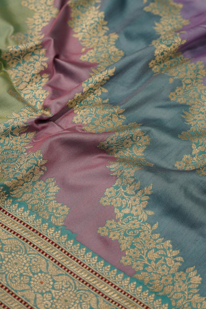 Banarasi Silk Leheriya Rangkat Sea Green Saree