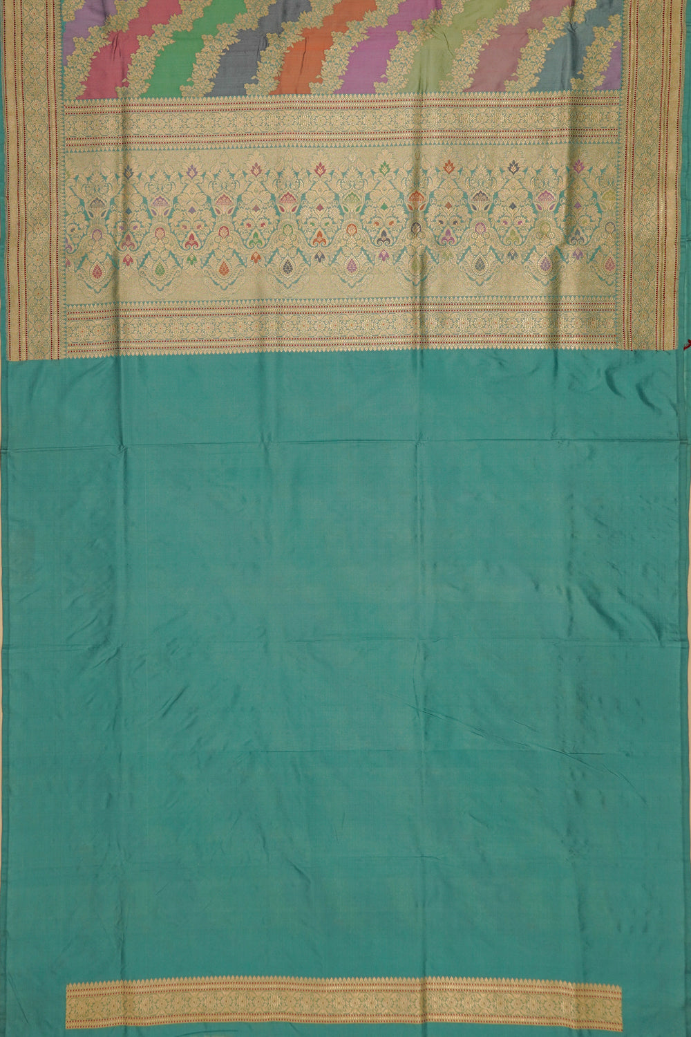 Banarasi Silk Leheriya Rangkat Sea Green Saree