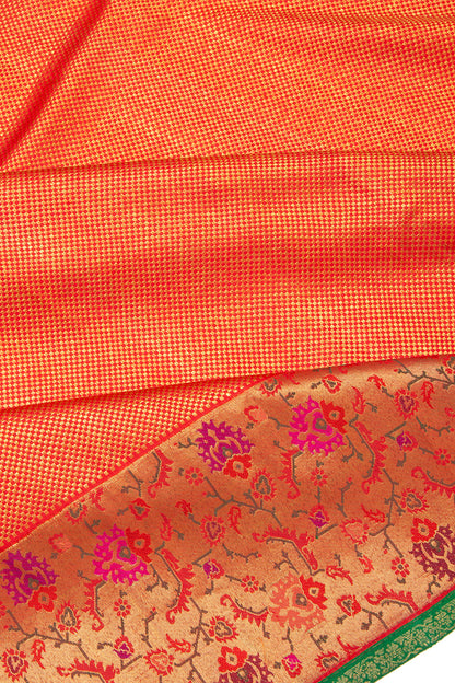 Kanchipuram Silk Brocade Red Saree