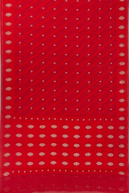 Mul Cotton Red Saree