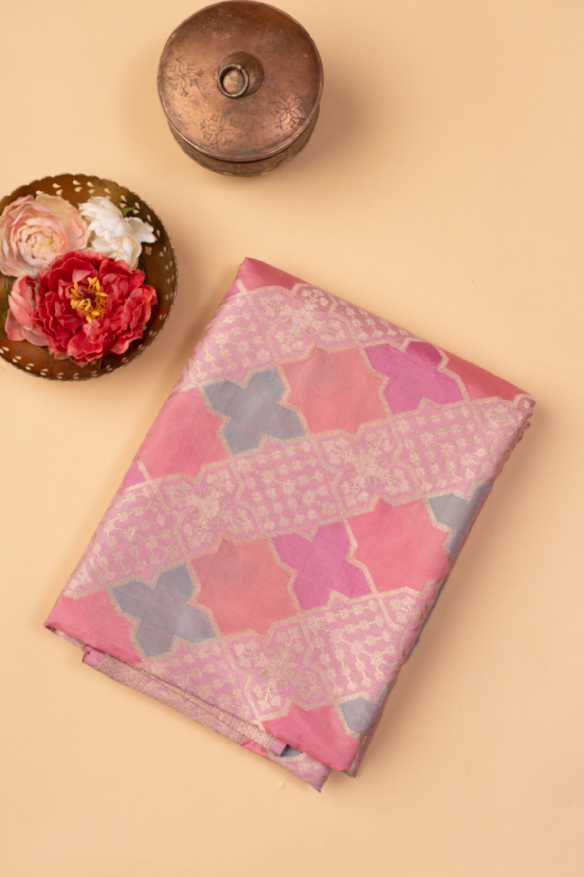 Banarasi Silk Brocade Pink Saree