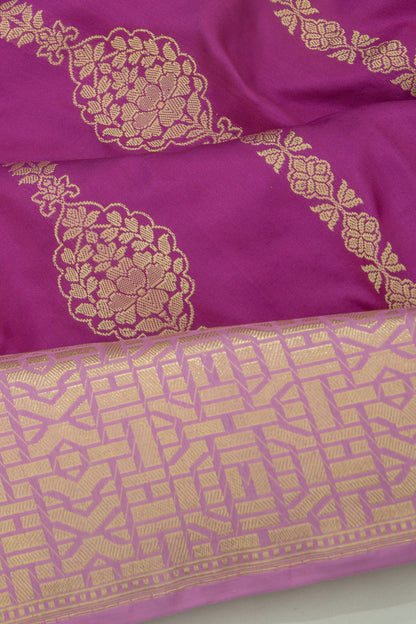Banarasi Silk Jaal Purple Saree
