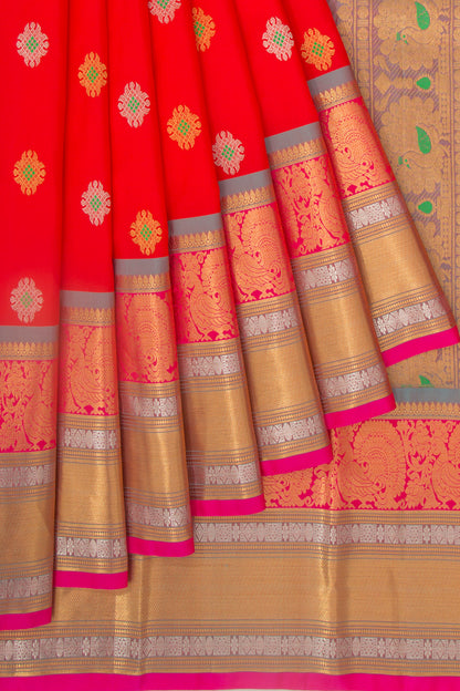 Taranga Kanchi Silk Butta Red Saree