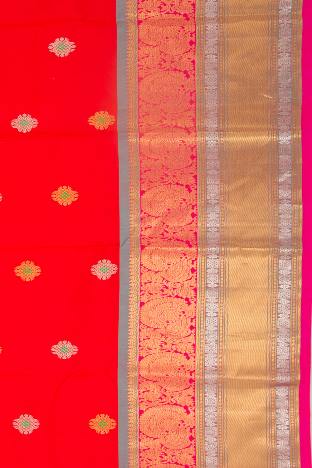 Taranga Kanchi Silk Butta Red Saree