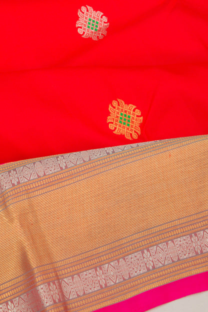 Taranga Kanchi Silk Butta Red Saree