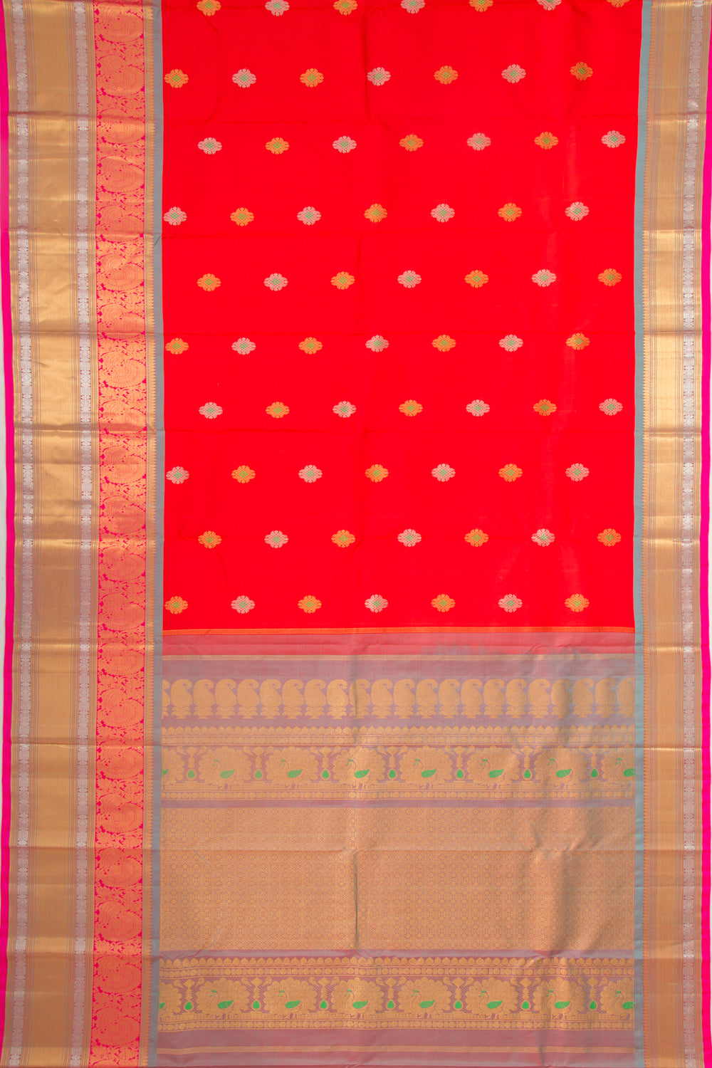 Taranga Kanchi Silk Butta Red Saree