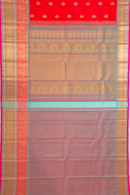 Taranga Kanchi Silk Butta Red Saree