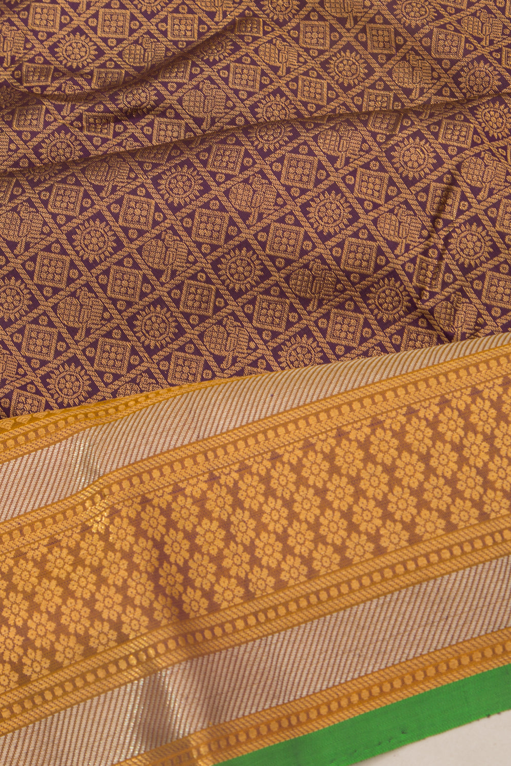 Kanchipuram Silk Checks And Butta Dark Blue Saree