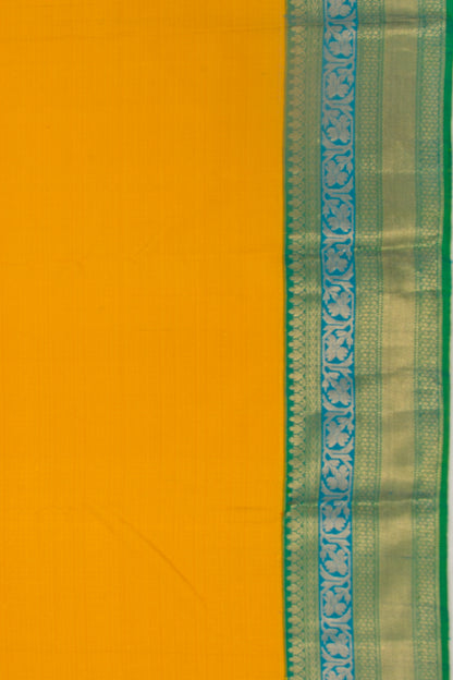 Kanchipuram Silk Brocade Mustard Yellow Saree