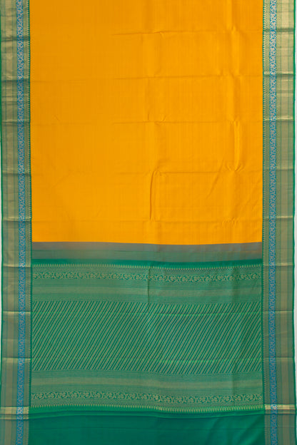 Kanchipuram Silk Brocade Mustard Yellow Saree