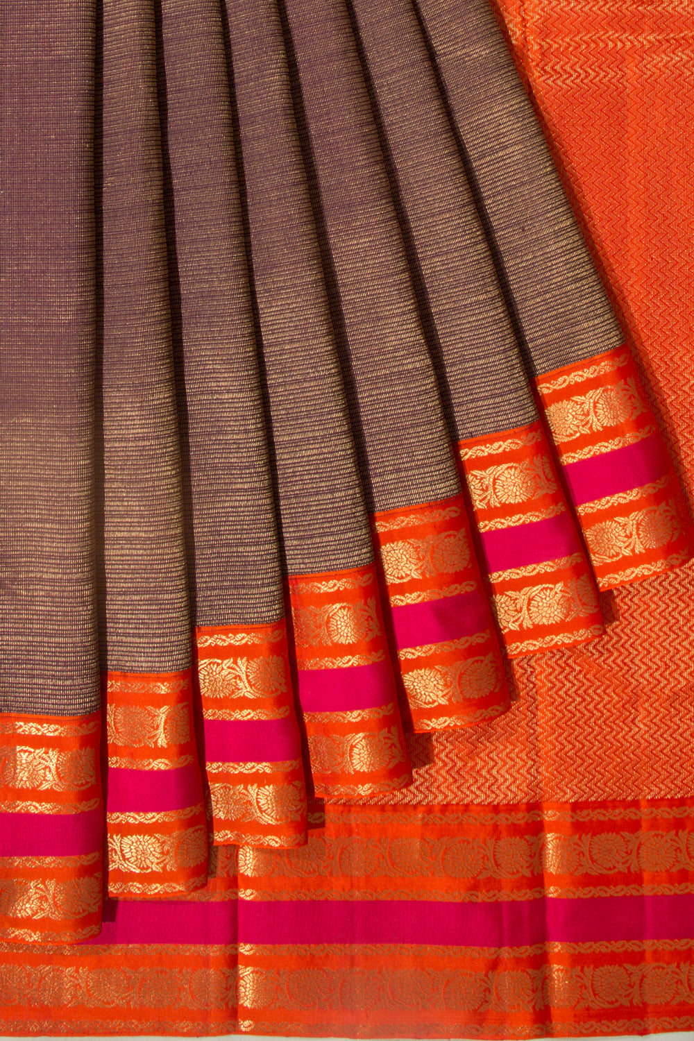 Kanchipuram Silk Brocade Purple Saree