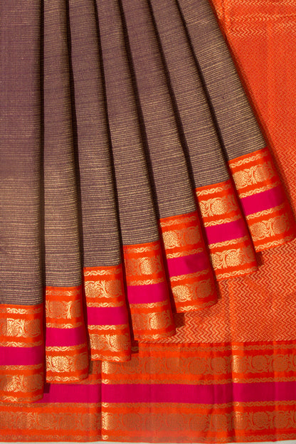 Kanchipuram Silk Brocade Purple Saree