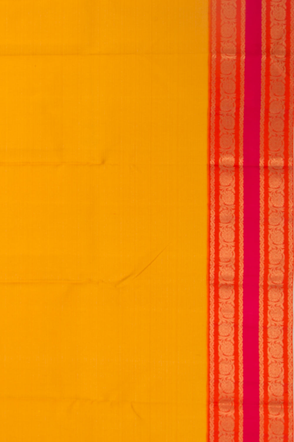 Kanchipuram Silk Brocade Yellow Saree