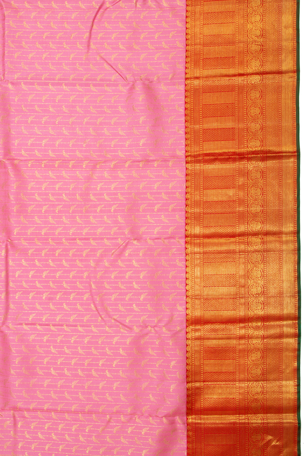 Kanchipuram Silk Vertical Lines Pastel Pink Saree