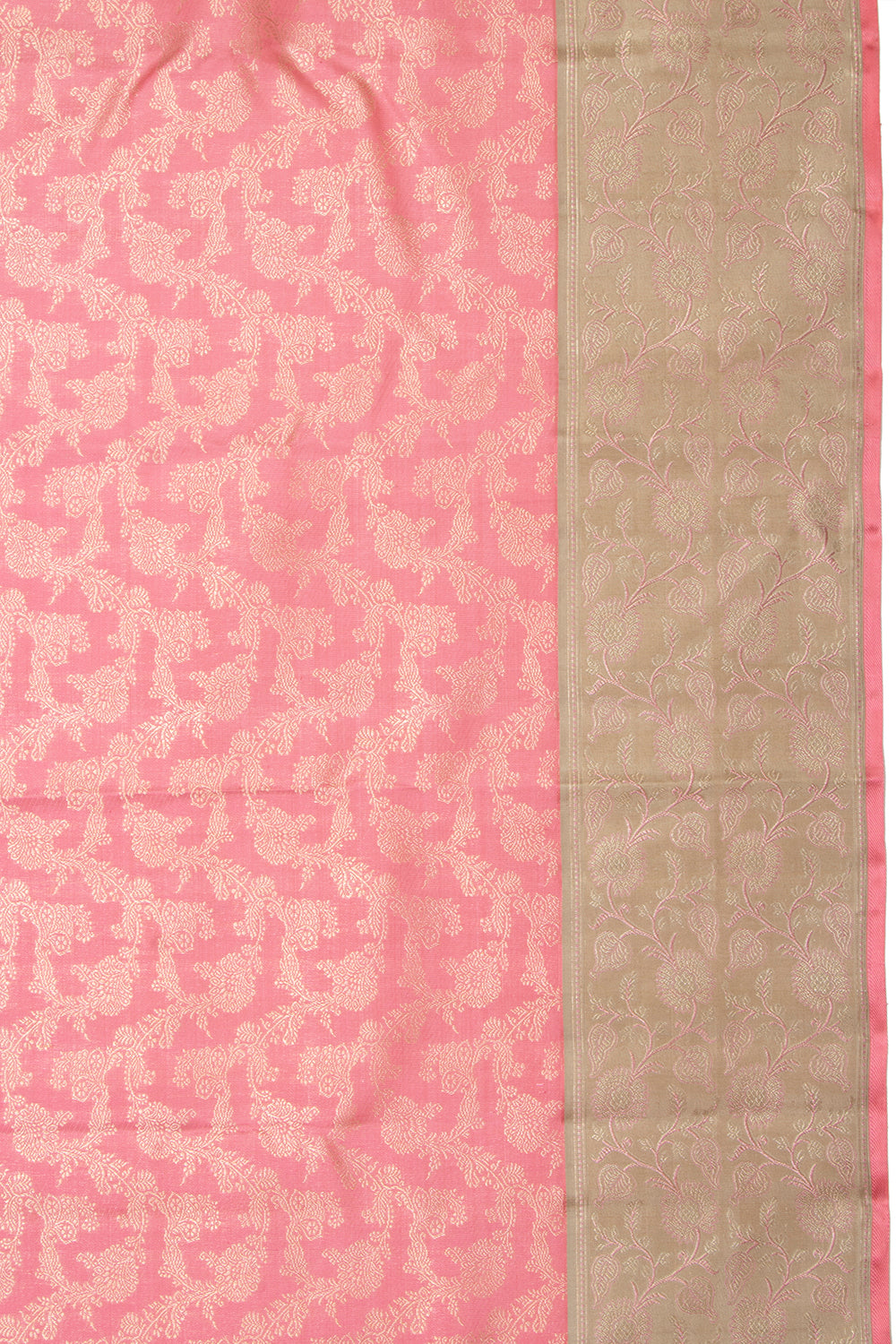Kanchipuram Silk Jaal Baby Pink Saree