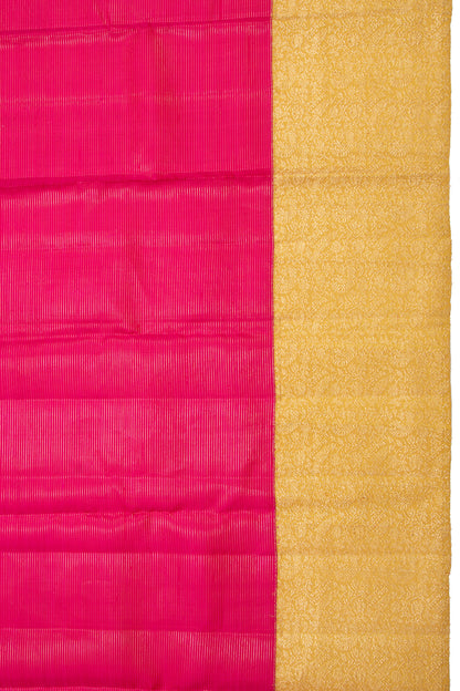 Kanchipuram Silk Horizontal Lines Pink Saree