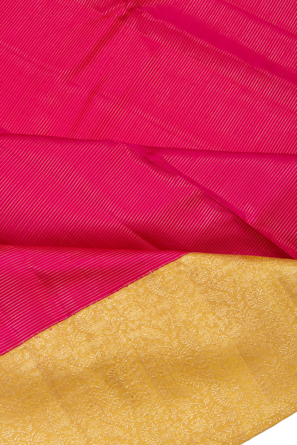 Kanchipuram Silk Horizontal Lines Pink Saree