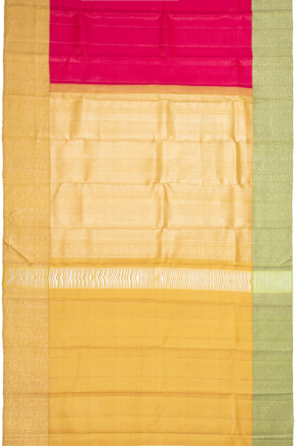 Kanchipuram Silk Horizontal Lines Pink Saree