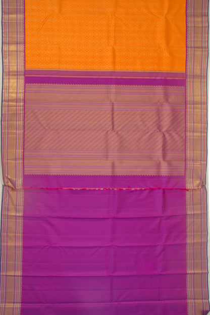 Kanchipuram Silk Brocade Orange Saree