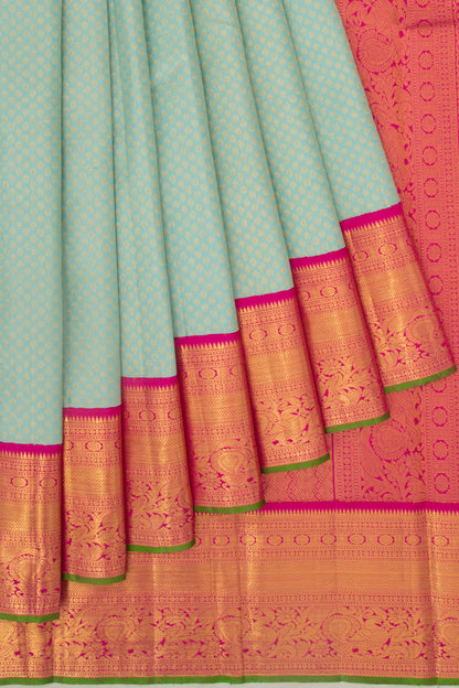Kanchipuram Silk Brocade Blue Saree