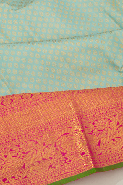 Kanchipuram Silk Brocade Blue Saree