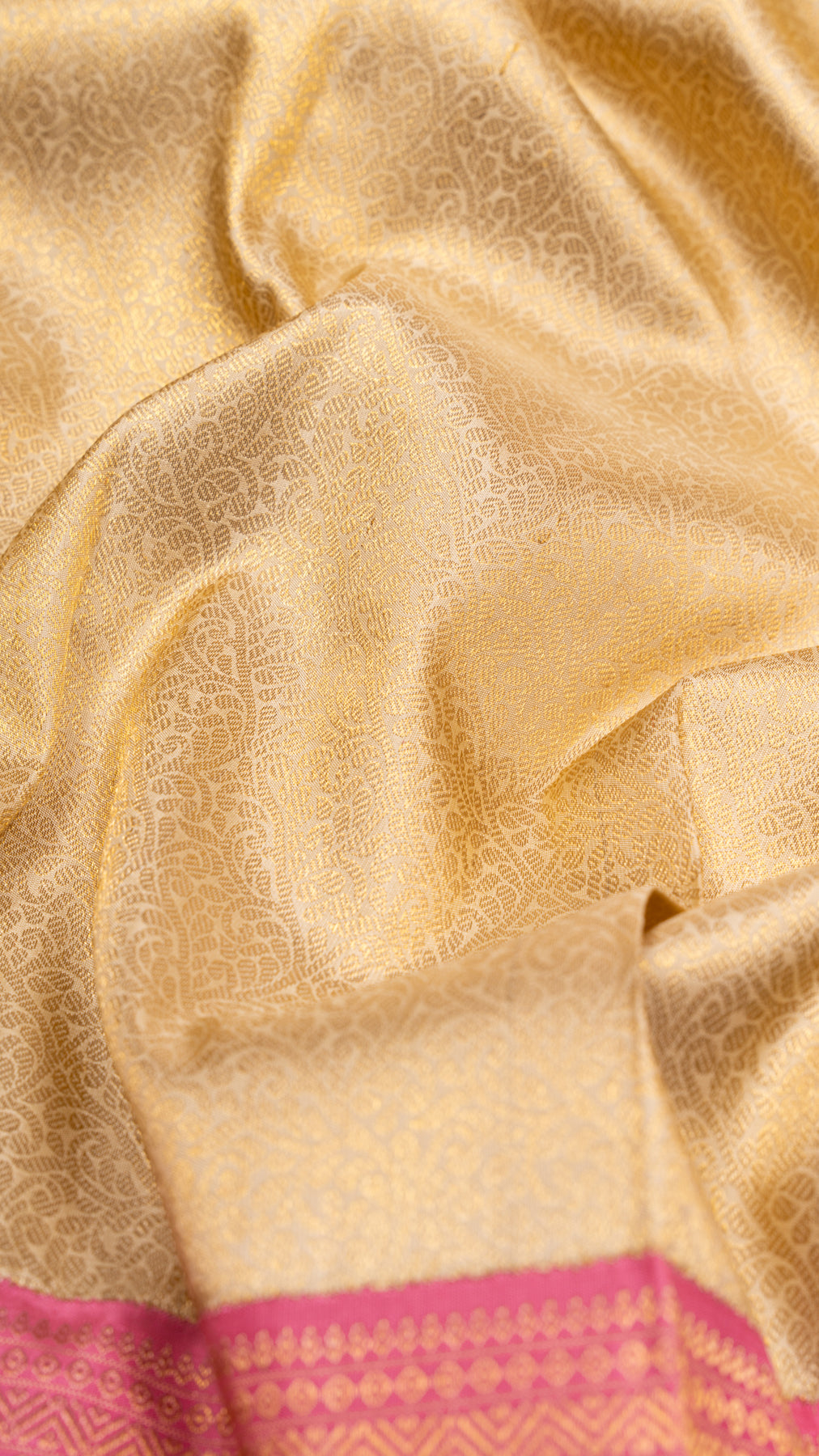 Kanchipuram Silk Brocade Cream Saree