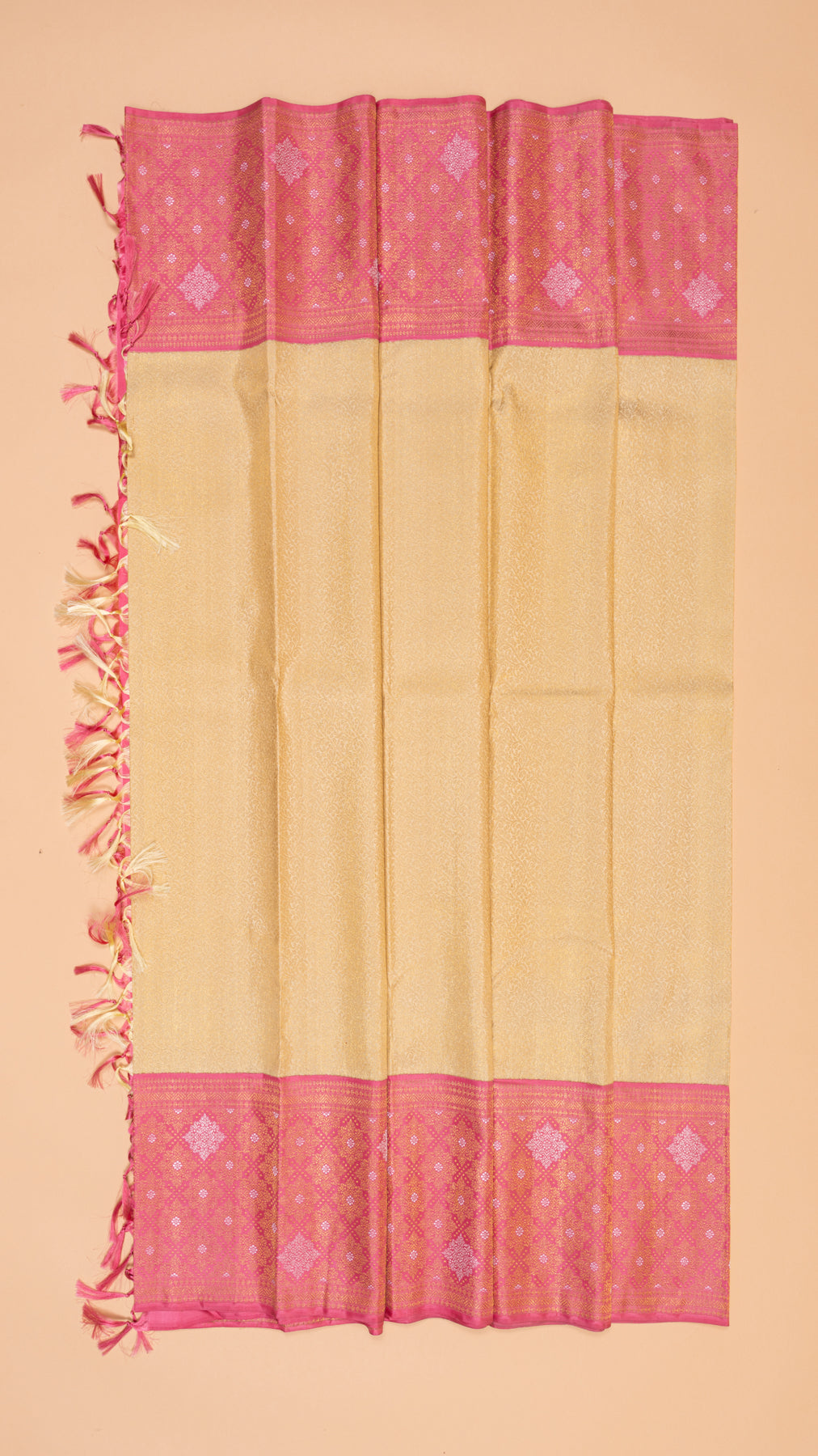 Kanchipuram Silk Brocade Cream Saree