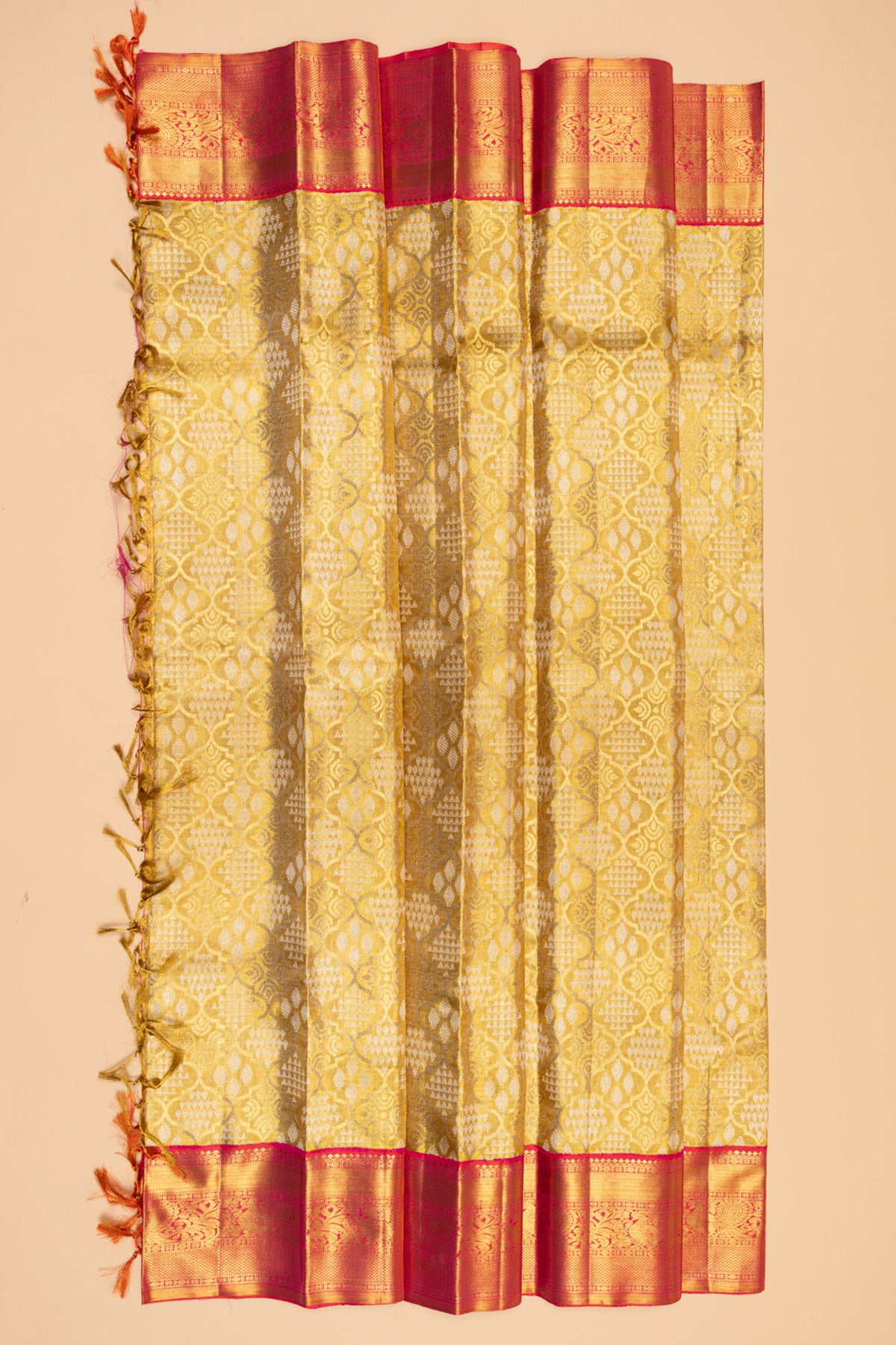 Kanchipuram Silk Tissue Brocade Gold Saree