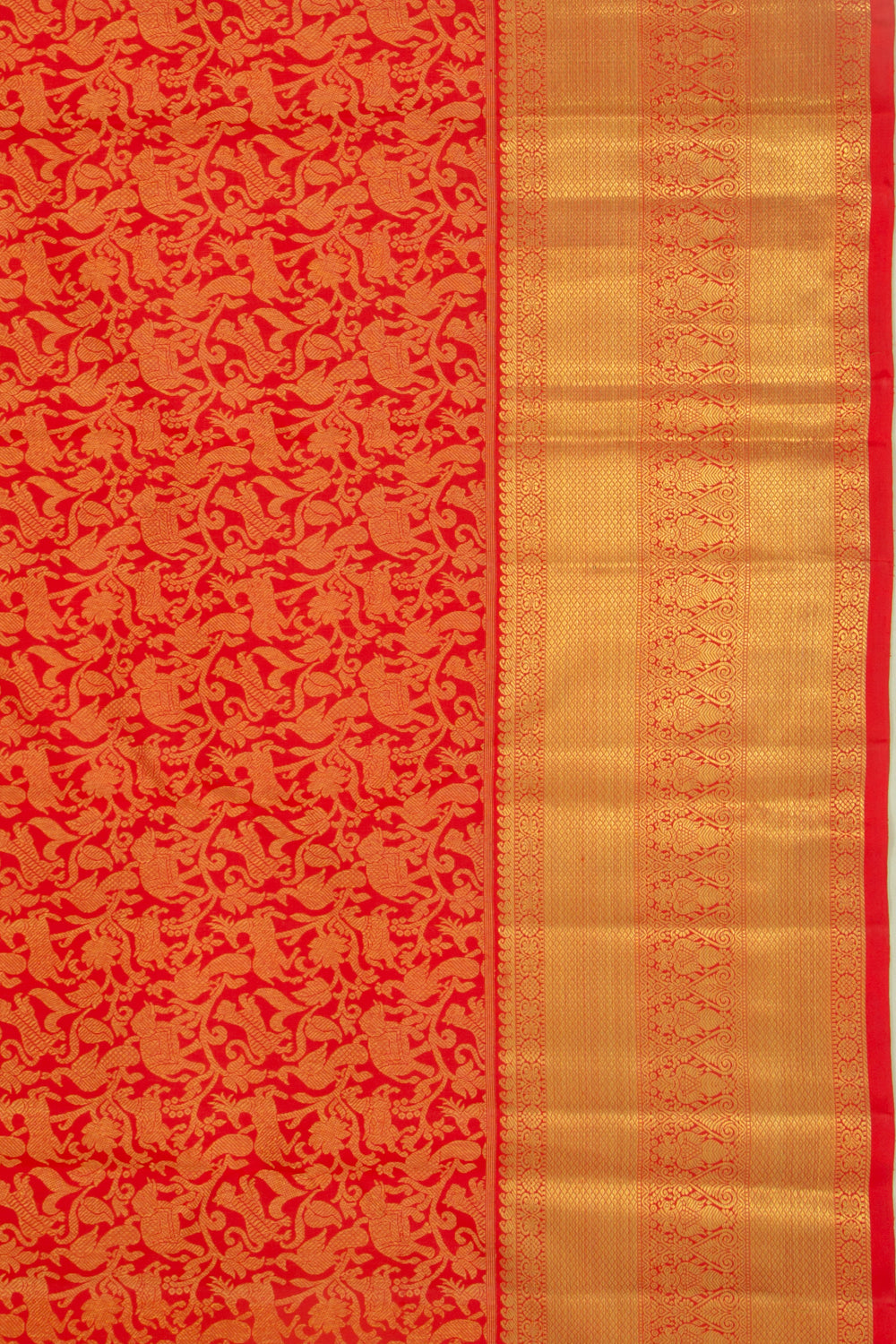 Kanchipuram Silk Vanasingaram Jaal Red Saree