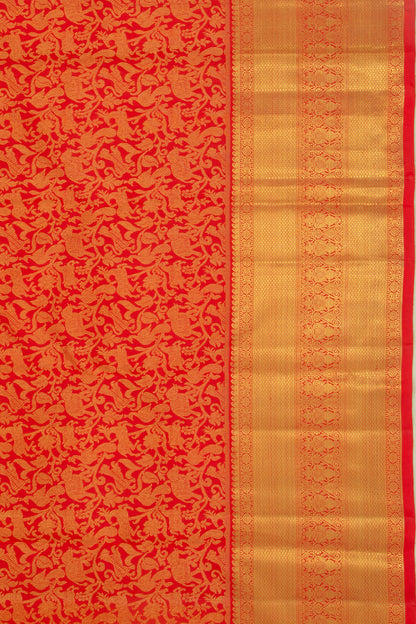 Kanchipuram Silk Vanasingaram Jaal Red Saree