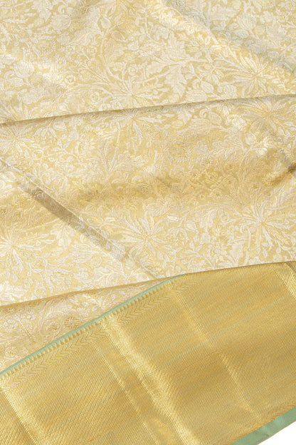 Kanchipuram Silk Tissue Brocade Gold Saree