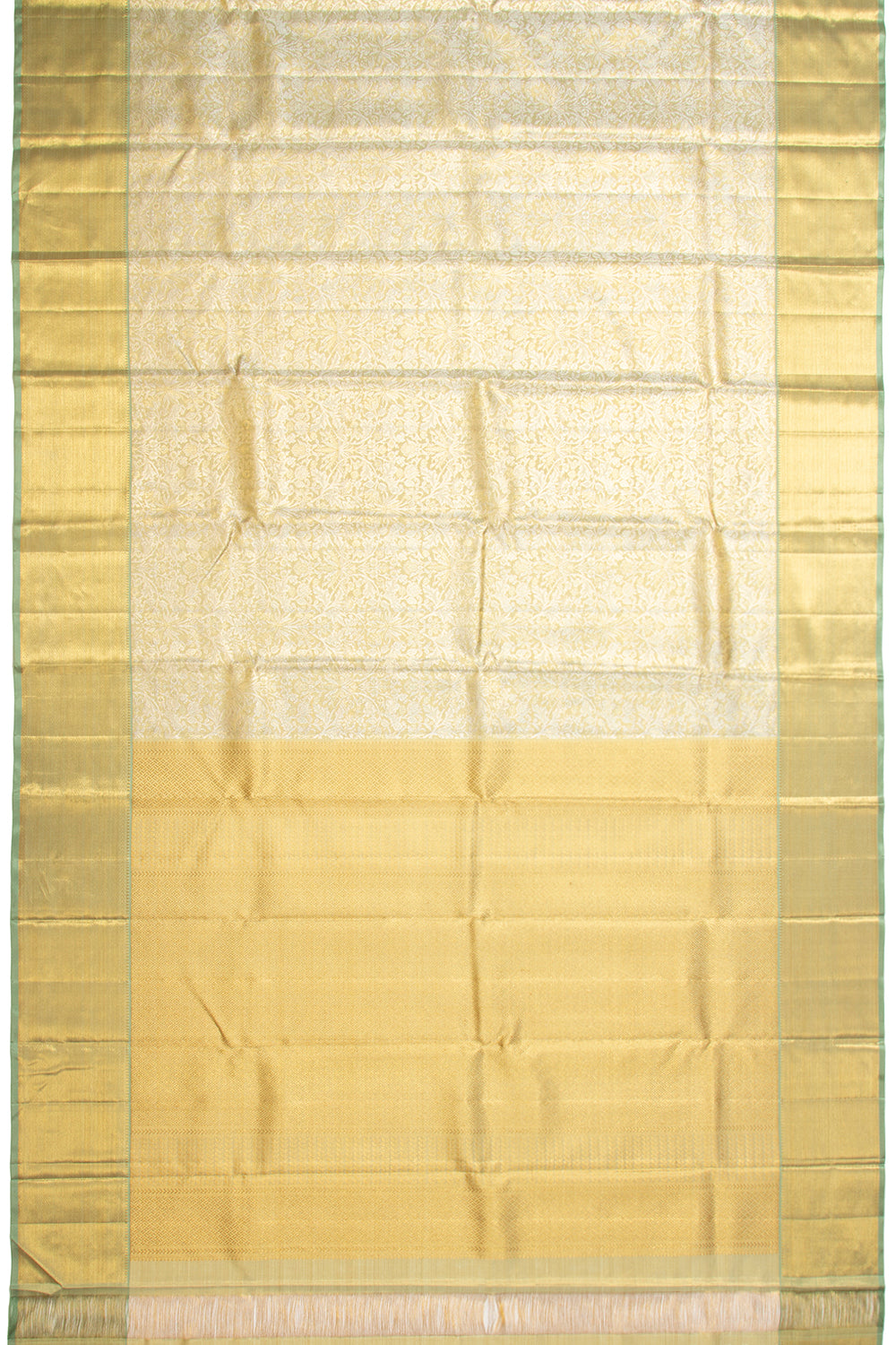 Kanchipuram Silk Tissue Brocade Gold Saree