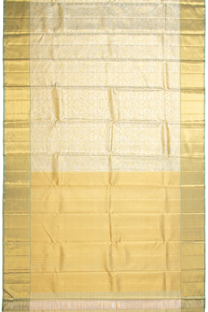 Kanchipuram Silk Tissue Brocade Gold Saree