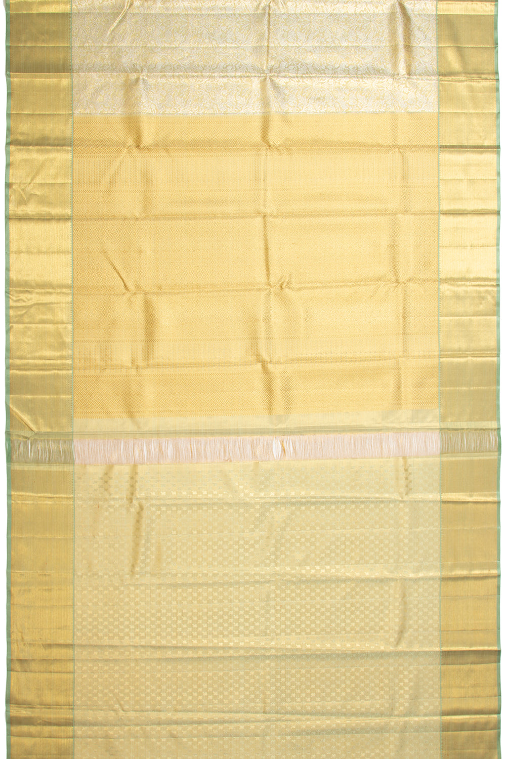 Kanchipuram Silk Tissue Brocade Gold Saree