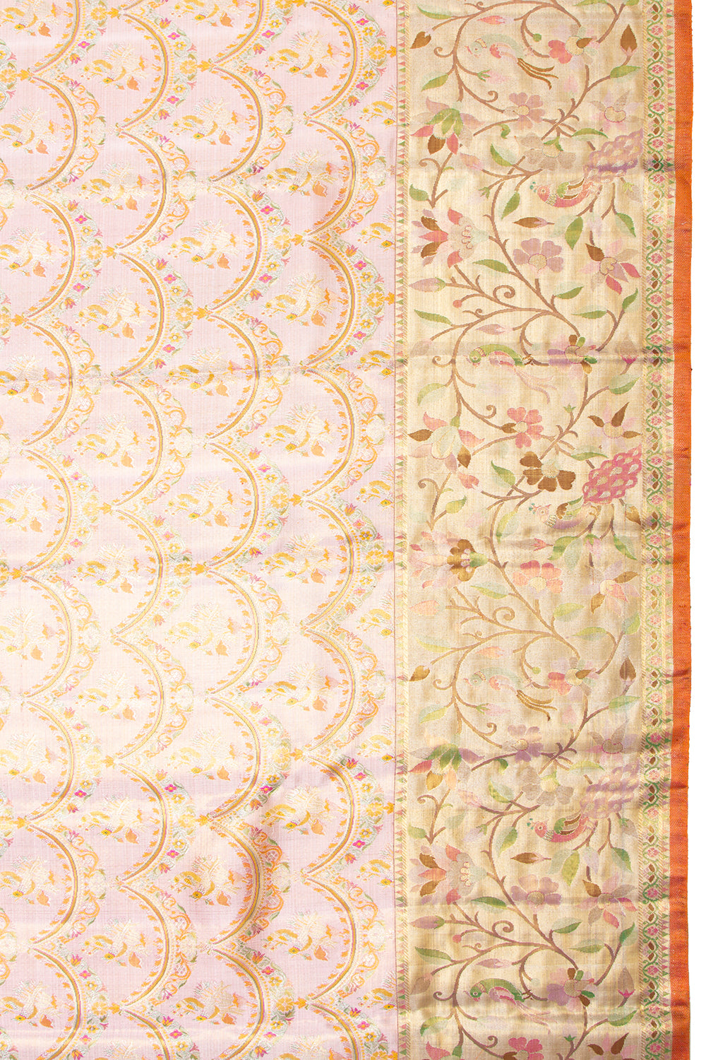 Kanchipuram Silk Tissue Brocade Baby Pink Saree - Not Allowed Online
