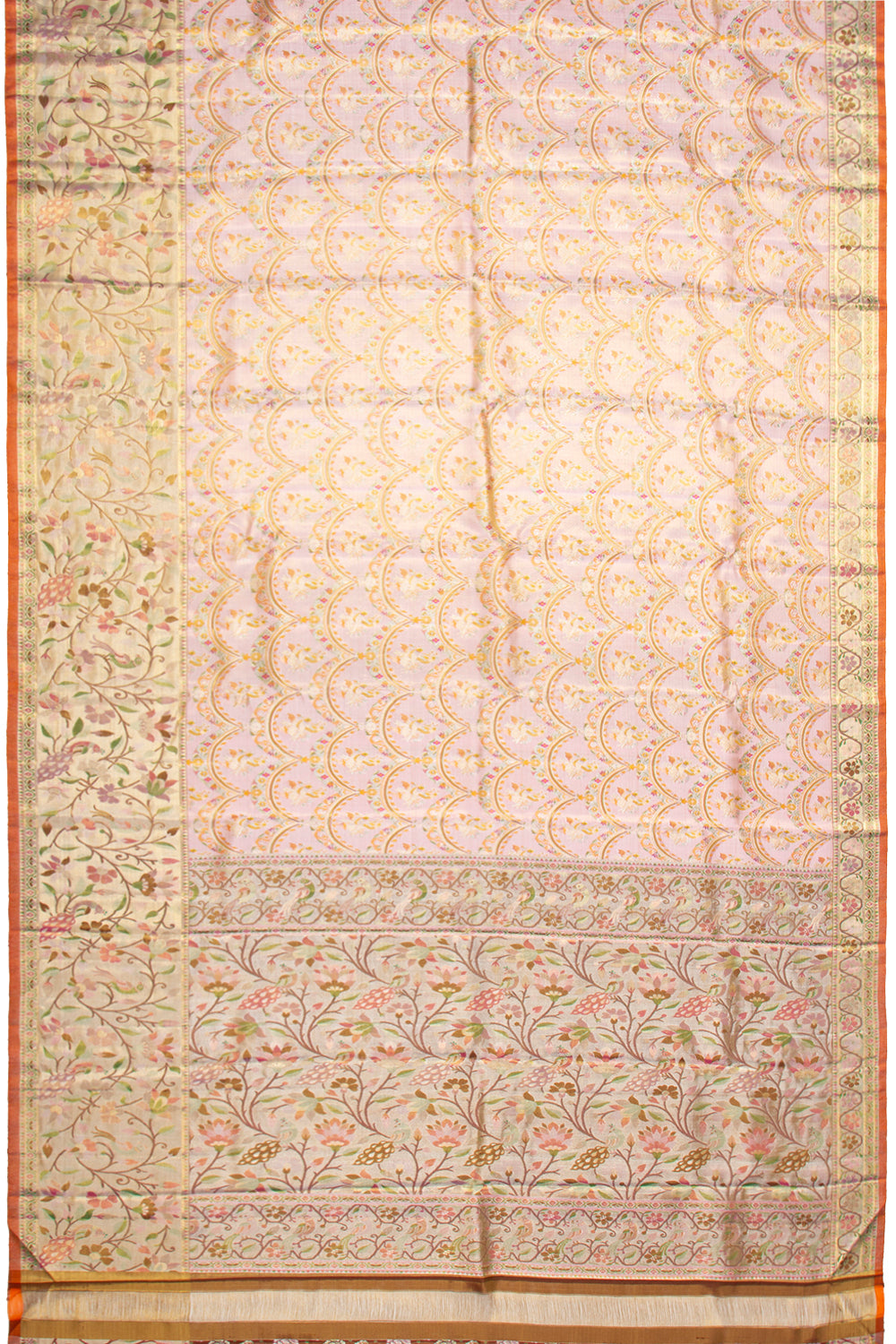 Kanchipuram Silk Tissue Brocade Baby Pink Saree - Not Allowed Online