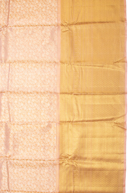 Kanchipuram Silk Tissue Jaal Peach Saree
