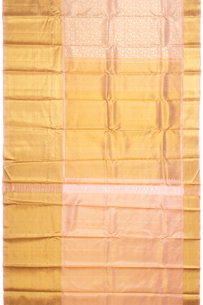 Kanchipuram Silk Tissue Jaal Peach Saree