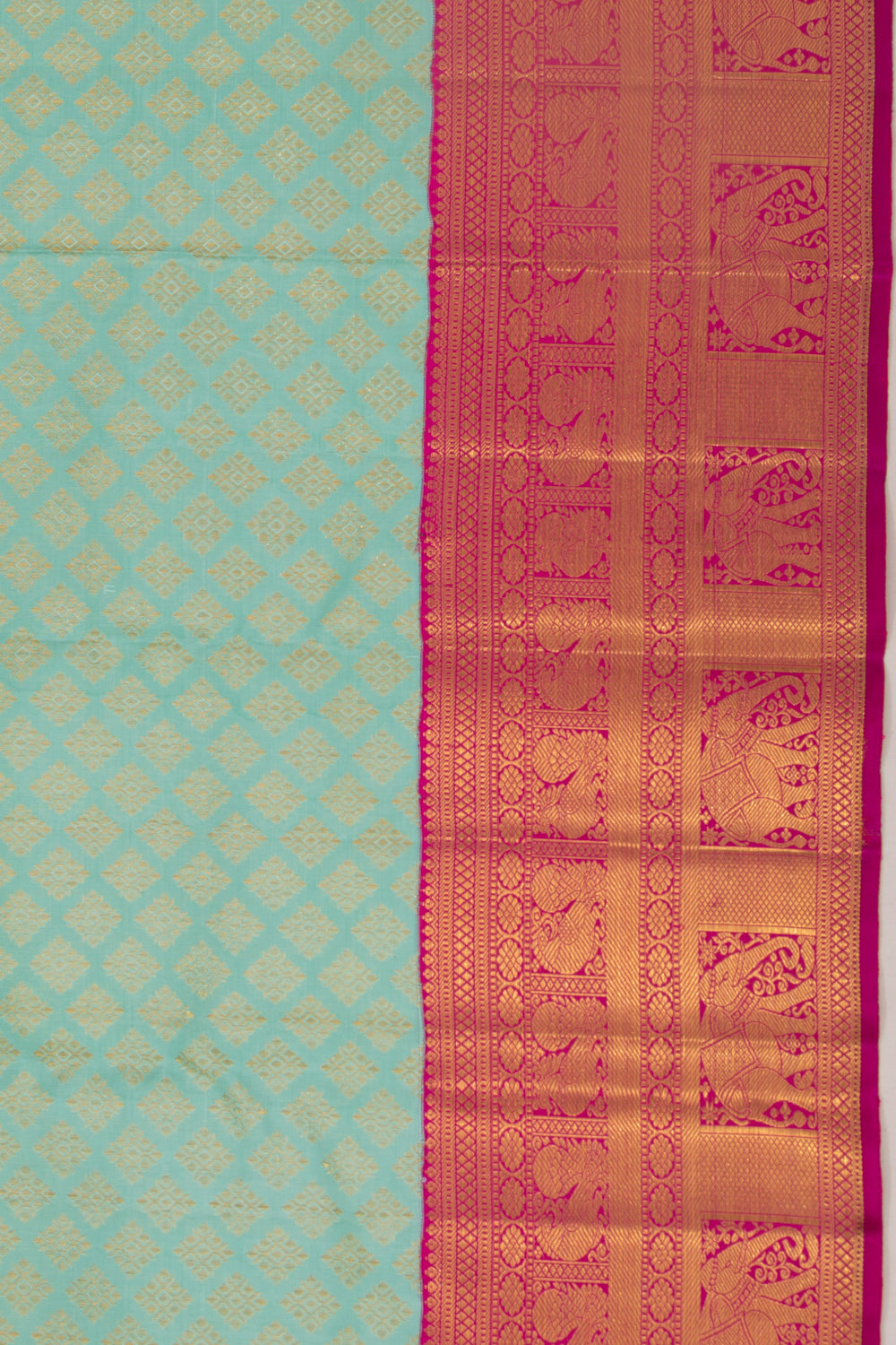 Kanchipuram Silk Brocade Sea Green Saree