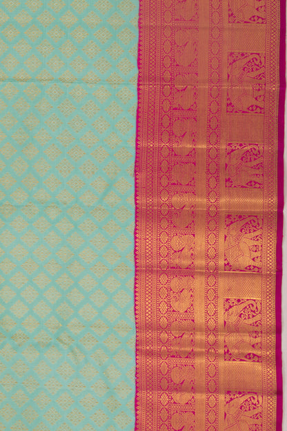 Kanchipuram Silk Brocade Sea Green Saree