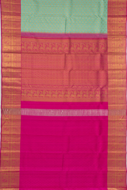 Kanchipuram Silk Brocade Sea Green Saree