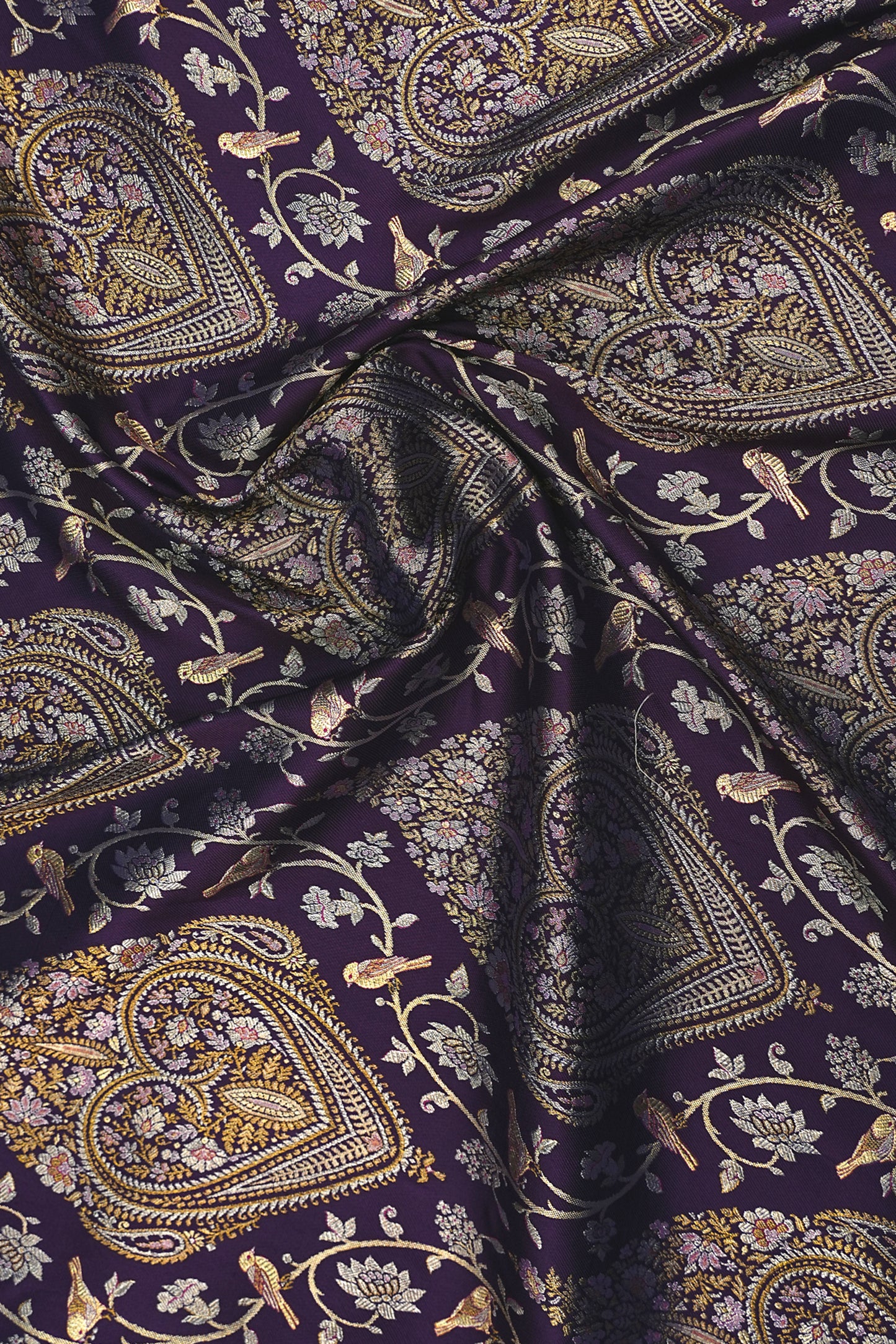 Kanchipuram Silk Brocade Dark Blue Saree - Not Allowed Online