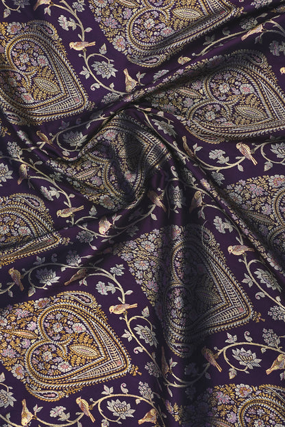 Kanchipuram Silk Brocade Dark Blue Saree - Not Allowed Online