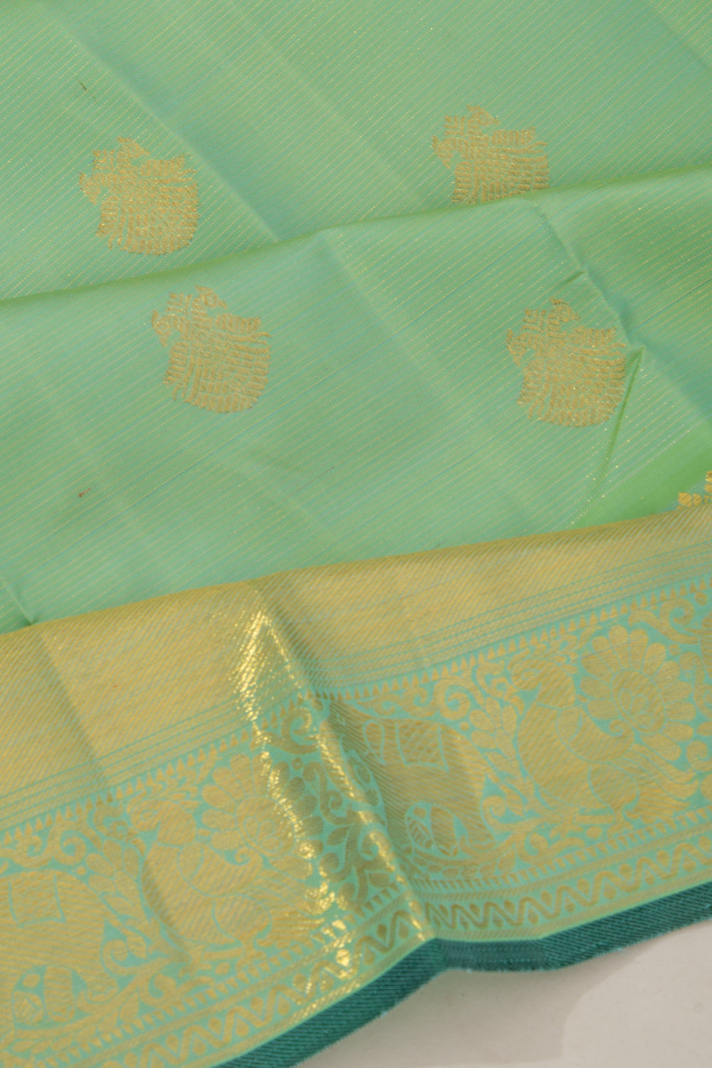 Kanchipuram Silk Butta Green Saree