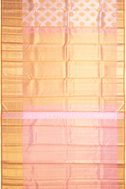 Kanchipuram Silk Tissue Brocade Pink Saree