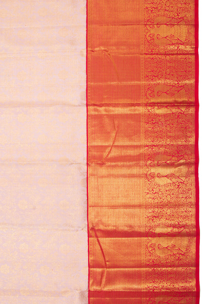 Kanchipuram Silk Tissue Brocade Baby Pink Saree