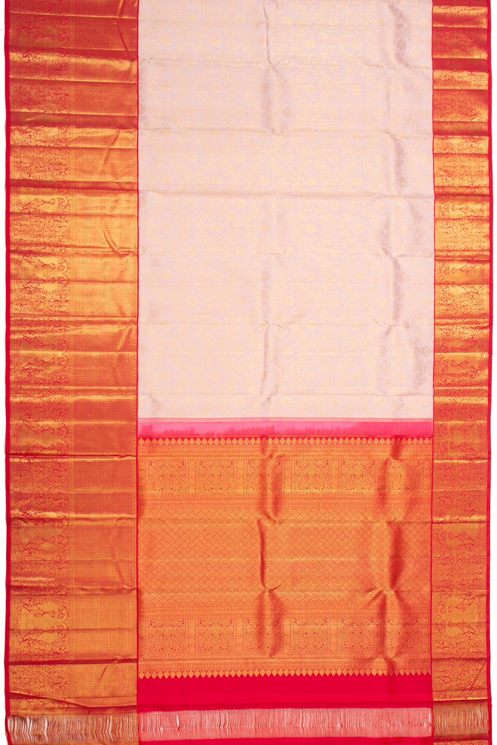 Kanchipuram Silk Tissue Brocade Baby Pink Saree