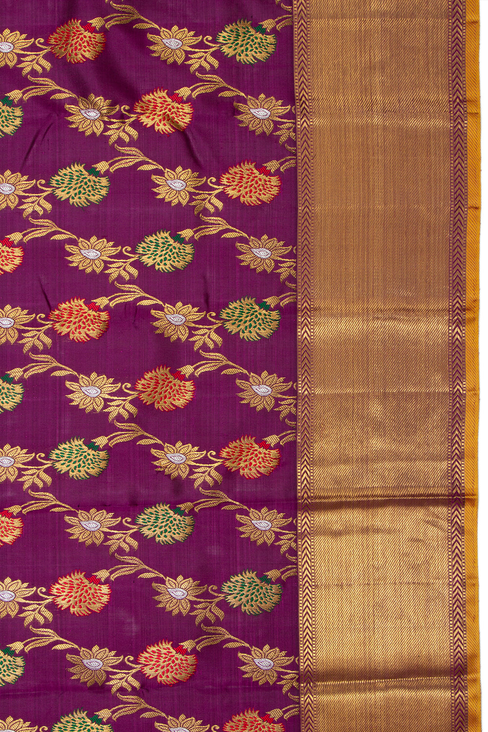 Kanchipuram Silk Jaal Purple Saree